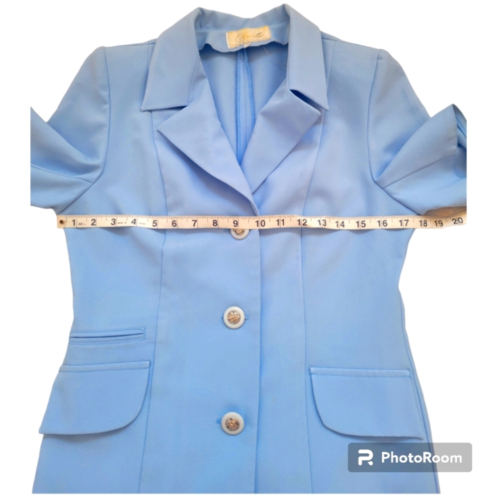 Vintage Blue mini 60's style jacket blazer dress Sise XS - Picture 7 of 11